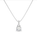 1.00 Karat Solitär Anhänger aus Weißgold mit laborgezüchtetem Tropfen-Diamant