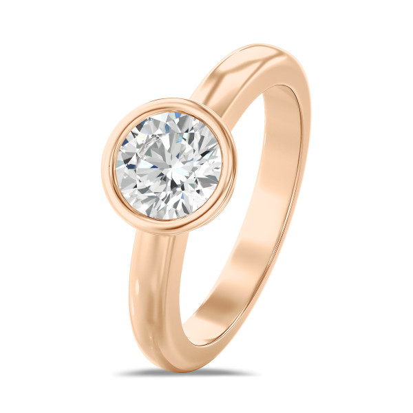 Verlobungsringe - 3.00 Karat Solitärring aus Rotgold mit rundem Labordiamant