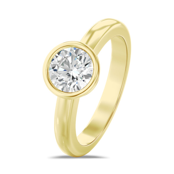 Ringe - 1.00 Karat Solitärring aus Gelbgold mit rundem Labordiamant