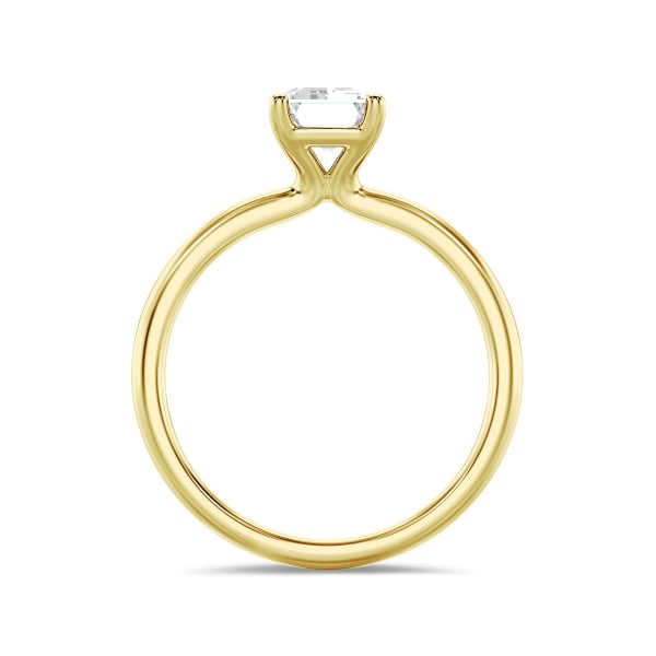 3.00 Karat Solitärring mit laborgezüchtetem Diamant im Smaragdschliff aus Gelbgold