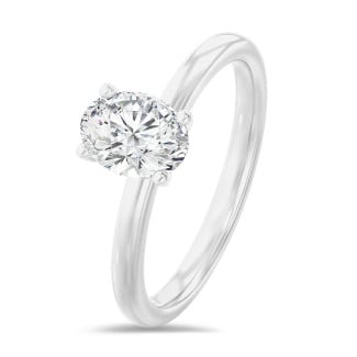 1.00 Karat Solitärring mit ovalem Labordiamant aus Weißgold