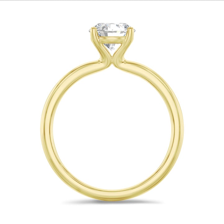 1.20 Karat Solitärring aus Gelbgold mit rundem Labordiamant