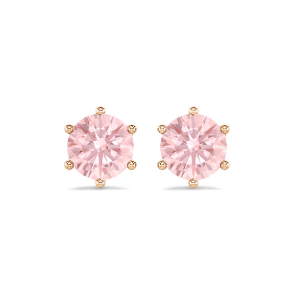 Ohrringe - 2.00 Karat Solitär Diamantohrringe aus Rotgold mit rosa Labordiamanten