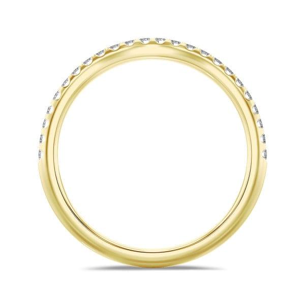 Search all PLP - 0.25 Karat geschwungener Memoire Ring mit Labordiamanten (halb besetzt) aus Gelbgold