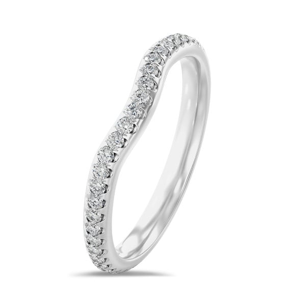 Search all PLP - 0.45 Karat geschwungener Memoire Ring mit Labordiamanten (rundherum besetzt) aus Weißgold