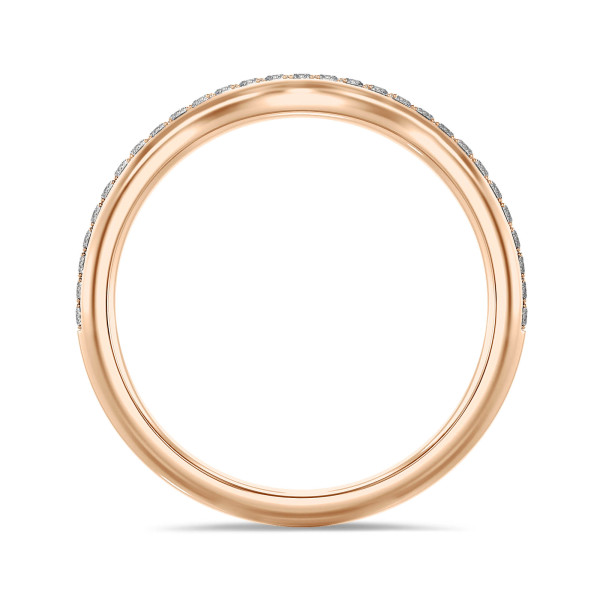 0.23 Karat geschwungener Memoire Ring mit Labordiamanten (halb besetzt) aus Rotgold