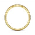 0.41 Karat geschwungener Memoire Ring mit Labordiamanten (rundherum besetzt) aus Gelbgold