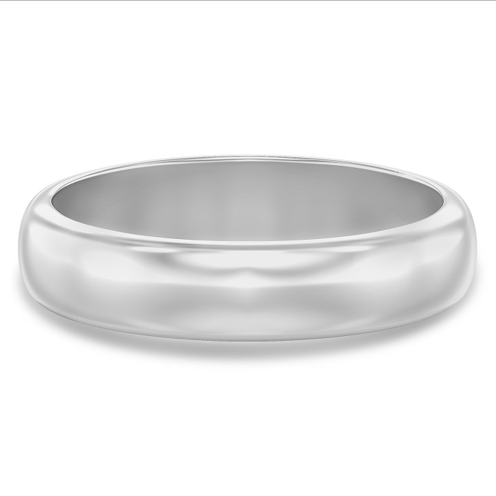 Ehering mit gebogener Oberfläche von 5.00 mm aus Platin