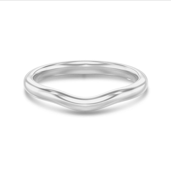 Geschwungener Memoire Ring aus Weißgold