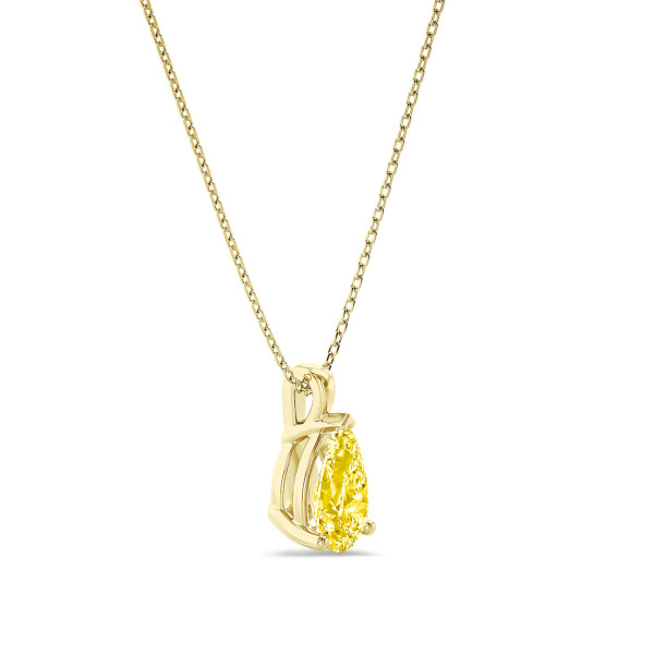 Search all PLP - 5.00 Karat Solitär Anhänger aus Gelbgold mit gelben laborgezüchtetem Tropfen-Diamant