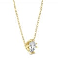 5.00 Karat Solitär Anhänger aus Gelbgold mit rundem laborgezüchtetem Diamant