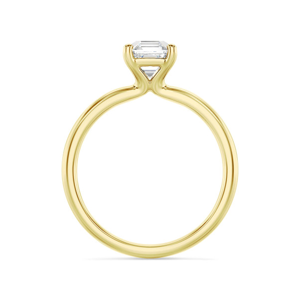 1.00 Karat Solitärring mit asscher geschliffenem Labordiamant aus Gelbgold