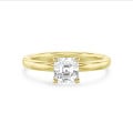 1.50 Karat Solitärring mit asscher geschliffenem Labordiamant aus Gelbgold