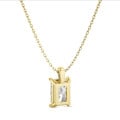 2.00 Karat Solitär Anhänger mit laborgezüchtetem Diamant im Radiant-Schliff aus Gelbgold