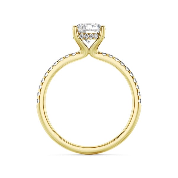 Neuheiten - 1.50 Karat Solitärring aus Gelbgold mit hidden halo