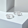 2.00 Karat Halo Solitärring mit asscher geschliffenem Labordiamant aus Gelbgold und runden laborgezüchteten Diamanten