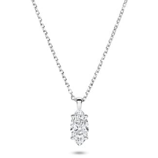 2.00 Karat Solitär Anhänger aus Weißgold mit laborgezüchtetem Marquise-Diamant
