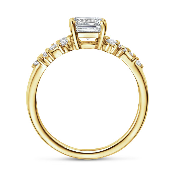 Bestseller - 2.00 Kt Solitär-Cluster-Ring aus Rotgold mit Diamant im Asscherschliff