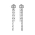 Straight earrings with 3.90 carat lab grown diamonds in white gold