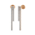 Straight earrings with 3.90 carat lab grown diamonds in red gold