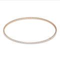 Straight riviere necklace with 14.60 Ct lab grown diamonds in red gold