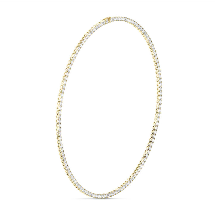 Riviere necklace with 14.60 Ct lab grown diamonds in yellow gold