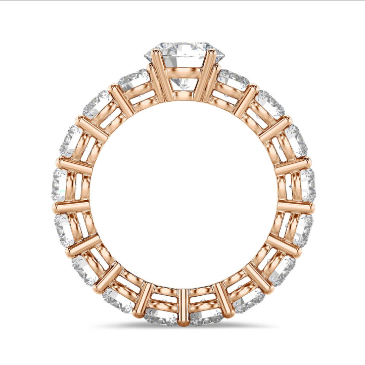 1.50 carat solitaire ring in red gold with round lab grown diamonds