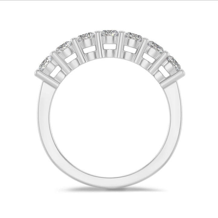 Half set ring with 0.70 carat lab grown diamonds in platinum