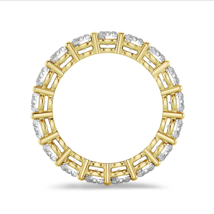 Full set ring with 3.40 carat lab grown diamonds in yellow gold