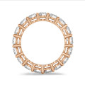 Full set ring with 3.40 carat lab grown diamonds in red gold