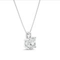 2.00 carat solitaire lab grown cushion cut diamond pendant in white gold