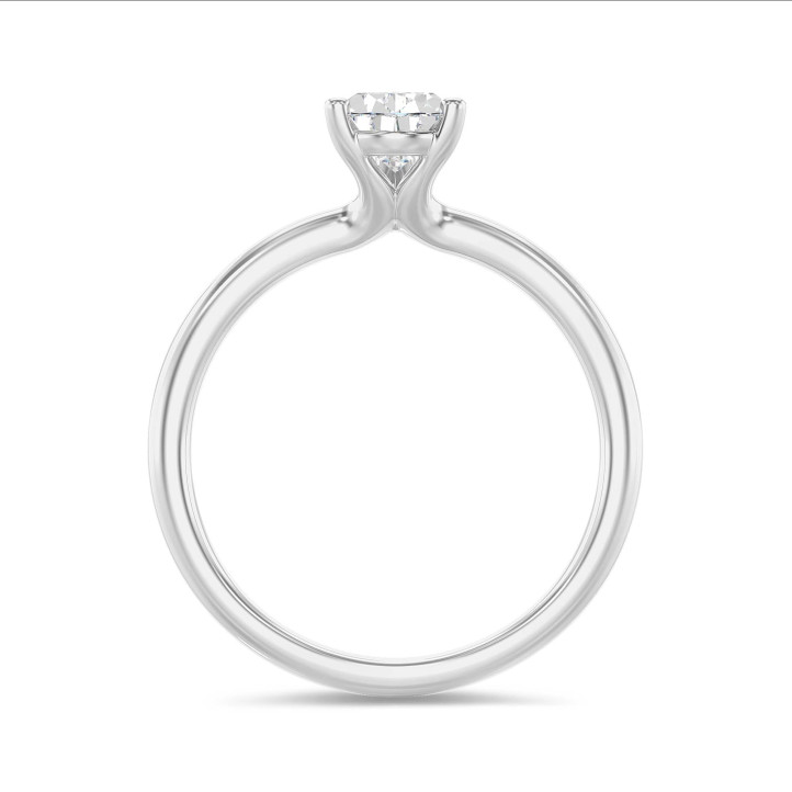 2.00 carat solitaire ring with lab grown pear diamond in white gold