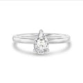 3.00 carat solitaire ring with lab grown pear diamond in white gold