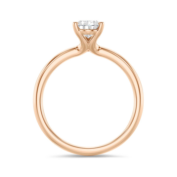1.00 carat solitaire ring with lab grown pear diamond in red gold