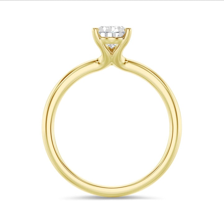 2.50 carat solitaire ring with lab grown pear diamond in yellow gold