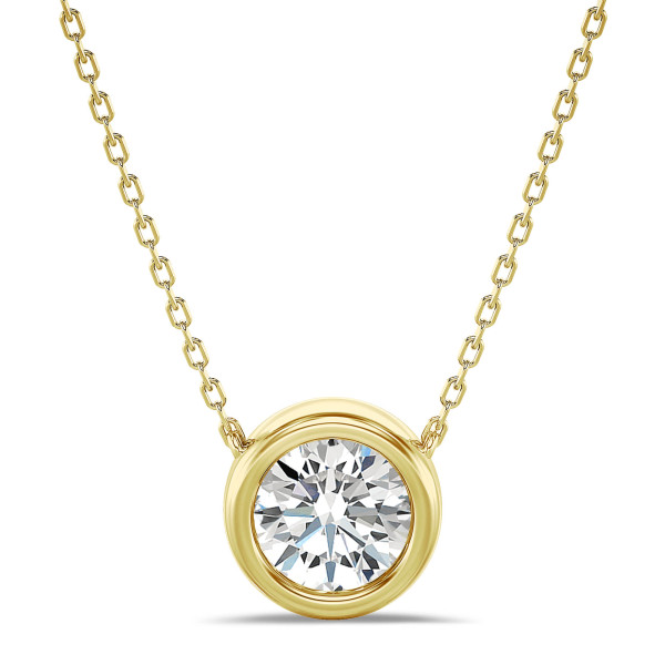 Necklaces - 1.00 carat lab grown diamond satellite pendant in yellow gold
