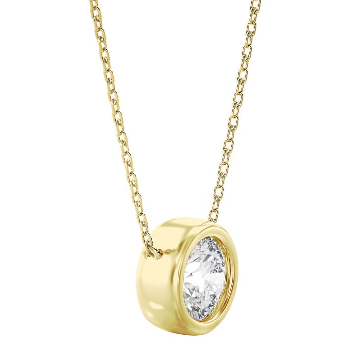 1.00 carat lab grown diamond satellite pendant in yellow gold