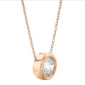 1.20 carat lab grown diamond satellite pendant in red gold