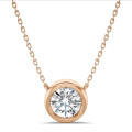 2.00 carat lab grown diamond satellite pendant in red gold