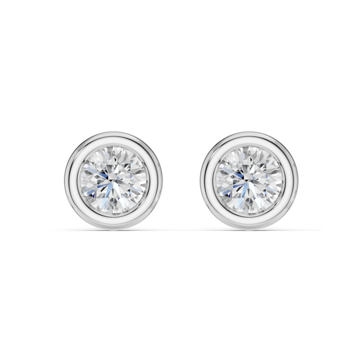 3.00 carat lab grown diamond satellite earrings in white gold