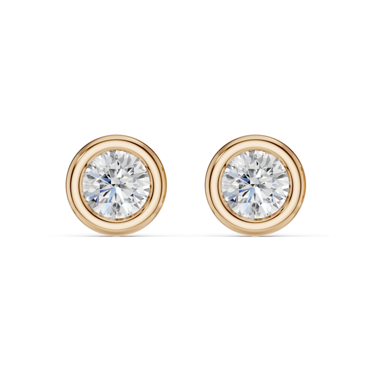 3.00 carat lab grown diamond satellite earrings in red gold