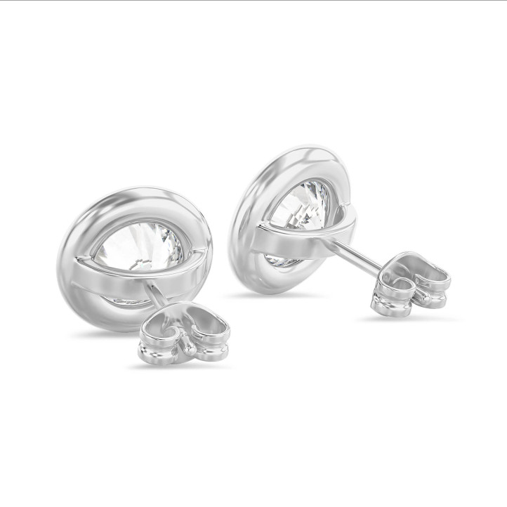 3.00 carat lab grown diamond satellite earrings in platinum