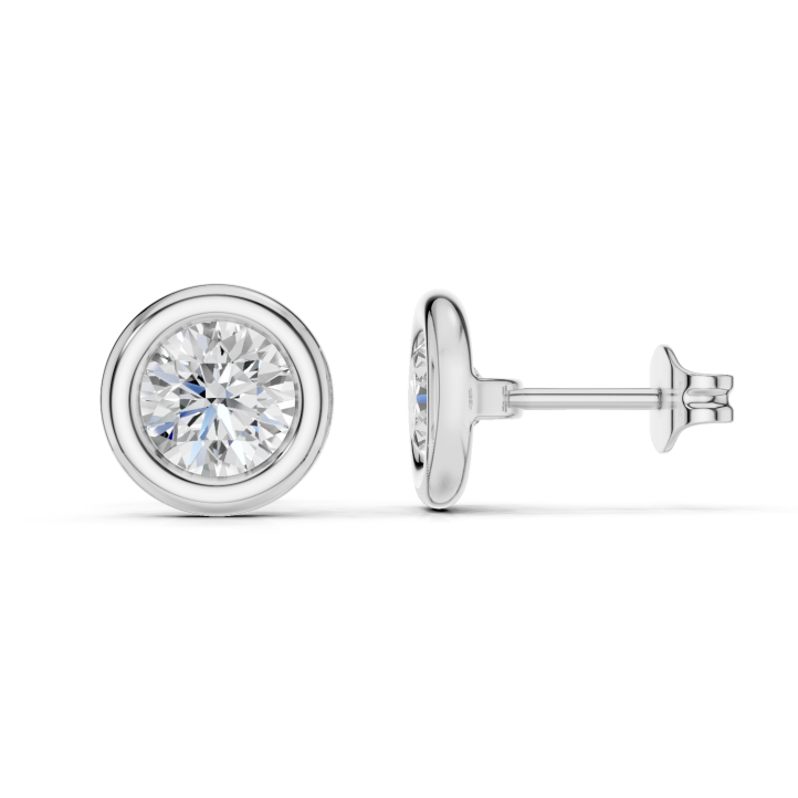 4.00 carat lab grown diamond satellite earrings in white gold