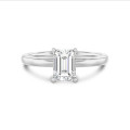3.00 carat solitaire ring with a lab grown emerald cut diamond in white gold