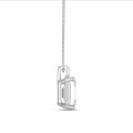 2.00 carat solitaire lab grown emerald cut diamond pendant in white gold