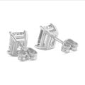 3.00 carat solitaire lab grown emerald cut diamond earrings in white gold