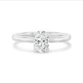 1.20 carat solitaire ring with lab grown oval diamond in white gold