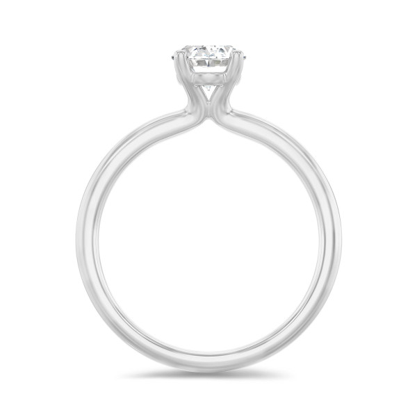 Engagement rings - 2.00 carat solitaire ring with lab grown oval diamond in white gold