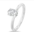 2.50 carat solitaire ring with lab grown oval diamond in white gold