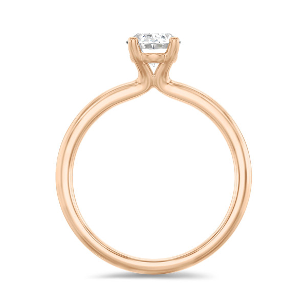 Engagement rings - 3.00 carat solitaire ring with lab grown oval diamond in red gold